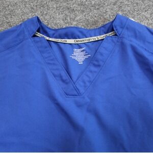 ClimateRight by Cuddl Duds Royal Blue V-Neck Scrub Top Womens Medium‎ S/S